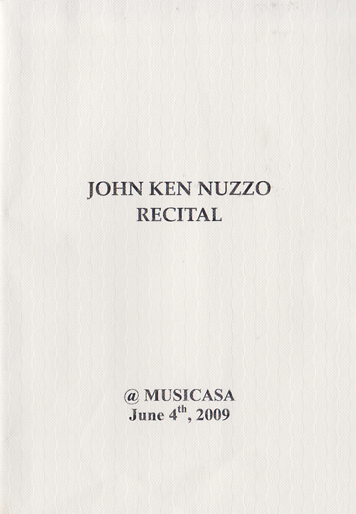 John Ken Nuzzo Recital 2009